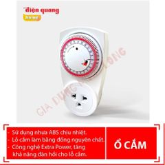 Ổ Cắm Hẹn Giờ Điện Quang ĐQ ESK MT03 WR13 - Điều Chỉnh Cơ, 1 Lỗ 3 Chấu, Trắng-Đỏ, Tiện Ích Cho Gia Đình, Bảo Hành 12 Tháng