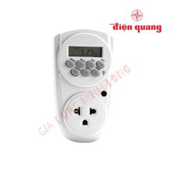 Ổ Cắm Hẹn Giờ Điện Quang ĐQ ESK MT03 WR13 - Điều Chỉnh Cơ, 1 Lỗ 3 Chấu, Trắng-Đỏ, Tiện Ích Cho Gia Đình, Bảo Hành 12 Tháng