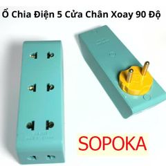 Đầu Nối Chia Điện SOPOKA P12 - Đầu Chia 3 Cổng Chịu Tải 2200W, Nhựa ABS Chống Va Đập, Thiết Kế Xoay 90 Độ, An Toàn và Tin Cậy