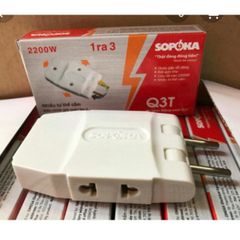 Đầu Nối Chia Điện SOPOKA P12 - Đầu Chia 3 Cổng Chịu Tải 2200W, Nhựa ABS Chống Va Đập, Thiết Kế Xoay 90 Độ, An Toàn và Tin Cậy