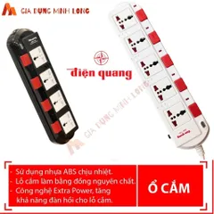 Ổ Cắm Điện Quang Đa Năng ESK SM740-750SL 4 Lỗ/5 Lỗ An Toàn, Chịu Tải 2500W/3200W, Chất Liệu ABS Cách Điện, Màu Trắng-Đen