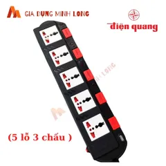 Ổ Cắm Điện Quang Đa Năng ESK SM740-750SL 4 Lỗ/5 Lỗ An Toàn, Chịu Tải 2500W/3200W, Chất Liệu ABS Cách Điện, Màu Trắng-Đen