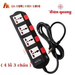 Ổ Cắm Điện Quang Đa Năng ESK SM740-750SL 4 Lỗ/5 Lỗ An Toàn, Chịu Tải 2500W/3200W, Chất Liệu ABS Cách Điện, Màu Trắng-Đen
