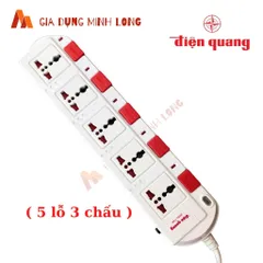 Ổ Cắm Điện Quang Đa Năng ESK SM740-750SL 4 Lỗ/5 Lỗ An Toàn, Chịu Tải 2500W/3200W, Chất Liệu ABS Cách Điện, Màu Trắng-Đen