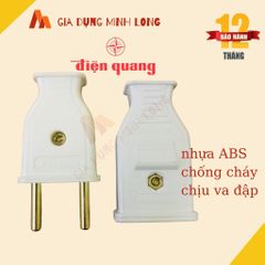 Phích Cắm Điện Quang Chịu Tải An Toàn - 250V, 6A, Thiết Kế Gọn Nhẹ Dễ Dàng Lắp Đặt Dành Cho Gia Đình và Văn Phòng