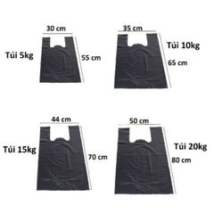 Túi Đựng Rác Màu Đen 1kg - Túi Nilon Chất Lượng Tốt, Dùng Đựng Rác Thải Sinh Hoạt & Y Tế, Nhiều Kích Cỡ Thông Dụng