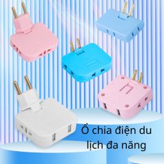 Ổ Cắm Chia Điện Đa Năng 2500W Tích Hợp Sạc USB 2 Chấu - An Toàn, Tiện Lợi, Có Đèn Ngủ và Công Tắc Riêng Cho Từng Ổ