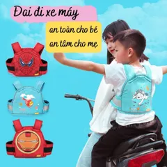 Đai Đi Xe Máy An Toàn Địu Em Bé - Đai Lưng Phản Quang Cho Bé Ngồi Trước Sau, Dành Cho Trẻ Từ 1-10 Tuổi, Giúp Bố Mẹ Yên Tâm Khi Chở Bé