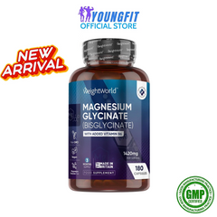Viên Uống Magnesium Bisglycinate 200mg & Vitamin B6 WeightWorld - Tăng Cường Trí Nhớ & Giảm Căng Thẳng - Hộp 180 Viên Nhộng Vegan