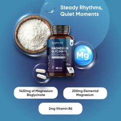 Viên Uống Magnesium Bisglycinate 200mg & Vitamin B6 WeightWorld - Tăng Cường Trí Nhớ & Giảm Căng Thẳng - Hộp 180 Viên Nhộng Vegan