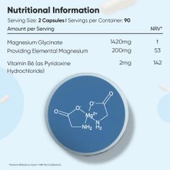 Viên Uống Magnesium Bisglycinate 200mg & Vitamin B6 WeightWorld - Tăng Cường Trí Nhớ & Giảm Căng Thẳng - Hộp 180 Viên Nhộng Vegan
