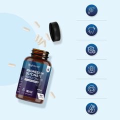 Viên Uống Magnesium Bisglycinate 200mg & Vitamin B6 WeightWorld - Tăng Cường Trí Nhớ & Giảm Căng Thẳng - Hộp 180 Viên Nhộng Vegan