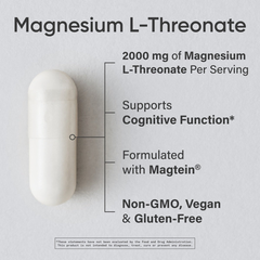Magtein Magnesium L-Threonate 2000mg - Hỗ Trợ Não Bộ, Cải Thiện Trí Nhớ, Giảm Căng Thẳng - Sản Phẩm Sports Research Mỹ