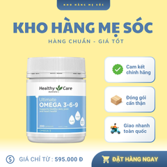 Viên Uống Omega 3-6-9 Healthy Care 200 Viên - Hỗ Trợ Sức Khỏe Tim Mạch, Mắt Sáng, Duy Trì Cholesterol - Sản Phẩm Úc Chất Lượng