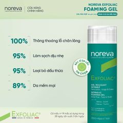 Gel rửa mặt Noreva Exfoliac 200ml - Sữa rửa mặt kiểm soát dầu cho da dầu mụn, làm sạch sâu và ngăn ngừa mụn hiệu quả