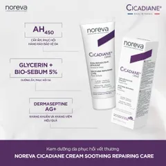 Kem phục hồi da NOREVA CICADIANE CREAM 40ML - Dưỡng ẩm sâu và làm dịu da nhờ kích ứng, phục hồi da nhạy cảm, an toàn cho trẻ em và người lớn