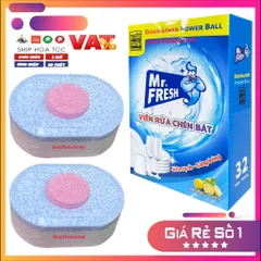 Viên Rửa Chén Bát Mr.Fresh Hương Chanh - Diệt Khuẩn, Sáng Bóng, Chuyên Dụng Cho Máy Rửa Chén, Tăng Hiệu Suất Vệ Sinh