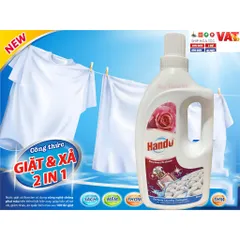 Nước Giặt Bảo Vệ Sợi Vải Hando 4L - Hương Harmony và Rosemary, Giúp Quần Áo Sạch Khuẩn, Bền Màu, An Toàn Cho Da