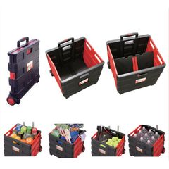 Thùng đựng đồ đa năng gấp gọn có bánh xe để coop ô tô  Mầu Vàng