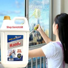 Nước Lau Kính Hando 5L Hương Bạc Hà - Sáng Bóng, Không Để Lại Vệt Cho Kính Trong, Gương, Đồ Pha Lê - Dùng Cho Nhà Hàng Khách Sạn