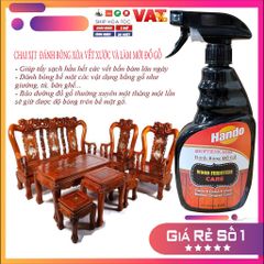 Chai Xịt Đánh Bóng Đồ Gỗ Hando 600ml - Xóa Vết Xước và Bảo Dưỡng Bề Mặt Gỗ, Vệ Sinh Đồ Nội Thất hiệu quả