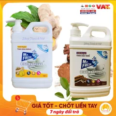 Nước Rửa Chén Hữu Cơ Tinh Dầu Gừng Mr.Fresh 1.6L - Khử Mùi, Diệt Khuẩn, Giữ Ẩm Tay, An Toàn Cho Gia Đình