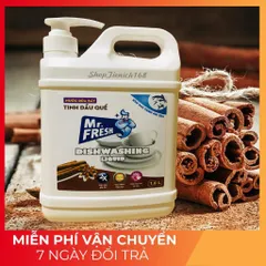 Nước Rửa Chén Hữu Cơ Tinh Dầu Gừng Mr.Fresh 1.6L - Khử Mùi, Diệt Khuẩn, Giữ Ẩm Tay, An Toàn Cho Gia Đình