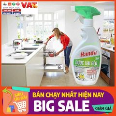 Nước Lau Nhà Bếp Hando 500ml - Sạch Bóng Đồ Trang Sức, Hương Hoa Thơm Mát - An Toàn Cho Bếp Gia Đình, Xuất Xứ Việt Nam