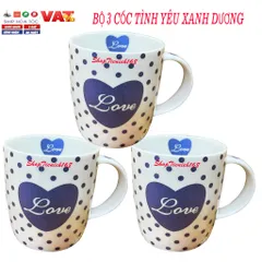 Cốc Sứ Love Dễ Thương 300ml - Ly Uống Nước, Caffe, Trà Cao Cấp Nhiều Màu Sắc - Quà Tặng Độc Đáo Trang Trí Nhà Bếp