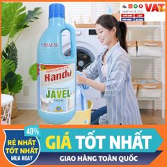 Nước Tẩy Trắng Javel Hando 500g - Giúp Quần Áo Trắng Sáng Như Mới, Diệt Khuẩn và Khử Mùi, Thích Hợp Cho Gia Đình