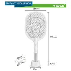 Vợt Muỗi Đèn Bắt Muỗi 2 trong 1 - An Toàn, Pin Sạc Đưa Vào USB, Thiết Kế Bền Bỉ, Đèn Led Tím Thu Hút, An Tâm Sử Dụng