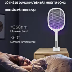 Vợt Muỗi Đèn Bắt Muỗi 2 trong 1 - An Toàn, Pin Sạc Đưa Vào USB, Thiết Kế Bền Bỉ, Đèn Led Tím Thu Hút, An Tâm Sử Dụng