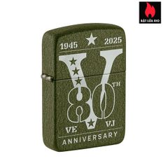 Bật Lửa Zippo Kỷ Niệm 80 Năm VE/VJ Day - Hạn Chế 9000 Chiếc, Vỏ Thép Green Crackle, Quà Tặng Sưu Tầm Độc Đáo