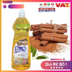 Nước Rửa Chén Bát Mr.Fresh Tinh Dầu Quế 790ml - Sạch Bóng An Toàn, Hương Thơm Dịu Nhẹ, Thân Thiện Với Môi Trường
