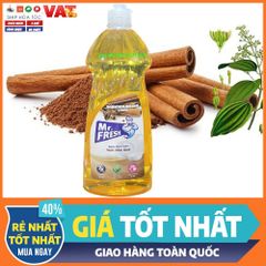 Nước Rửa Chén Bát Mr.Fresh Tinh Dầu Quế 790ml - Sạch Bóng An Toàn, Hương Thơm Dịu Nhẹ, Thân Thiện Với Môi Trường