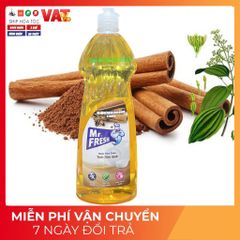Nước Rửa Chén Bát Mr.Fresh Tinh Dầu Quế 790ml - Sạch Bóng An Toàn, Hương Thơm Dịu Nhẹ, Thân Thiện Với Môi Trường