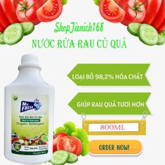 Nước Ngâm Rửa Rau Củ Quả Sinh Học Mr.Fresh 800ml - Loại Bỏ Thuốc Trừ Sâu, Diệt Khuẩn, An Toàn Cho Sức Khỏe