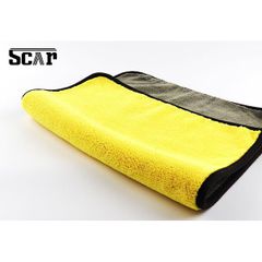 Khăn Lau Ô Tô 2 Lớp Chuyên Dụng Scar - Siêu Thấm Hút, Không Gây Xước, Màu Vàng Xám, Kích Thước 30x30cm, Tiện Lợi Dùng Mọi Nơi