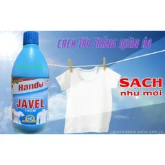 Nước Tẩy Trắng Javel Hando 500ml - Tẩy Vết Bẩn Quần Áo Trắng, Diệt Trùng và Khử Mùi, Làm Sạch Như Mới
