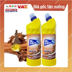 Chai Tẩy Vệ Sinh Toilet Mr.Fresh 900ml - Đậm Đặc, Khử Mùi Hương Quế, Diệt Khuẩn 99.9%, An Toàn Cho Bề Mặt Sử Dụng