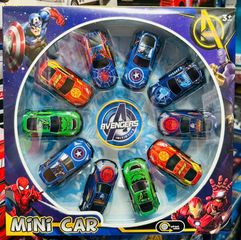 Bộ 10 Xe Ô Tô Mini Chạy Bằng Đà Avengers - Đồ Chơi Siêu Anh Hùng Dành Cho Trẻ Em, Phát Triển Tư Duy và Khả Năng Vận Động