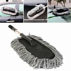 Chổi Lau Rửa Xe Ô Tô Cao Cấp Sợi Dầu TI39 - Dụng Cụ Tiện Ích Lau Sạch Bụi và Bóng Ló Xe, Đen, 76cm