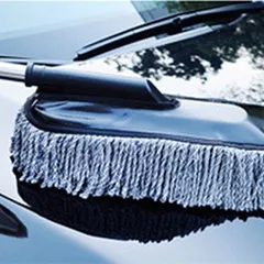 Chổi Lau Rửa Xe Ô Tô Cao Cấp Sợi Dầu TI39 - Dụng Cụ Tiện Ích Lau Sạch Bụi và Bóng Ló Xe, Đen, 76cm
