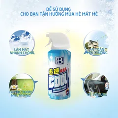Bình Xịt Làm Lạnh Tức Thời Ô Tô Xe Máy BOTNY 180ml - Khử Mùi Hiệu Quả, Làm Mát Nhanh Chóng Với Hương Bạc Hà