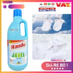 Nước Tẩy Trắng Quần Áo Javel Hando 1000ml - Chất Tẩy Stain Diệt Khuẩn Siêu Hiệu Quả, Lấy Lại Sự Trắng Sáng Cho Quần Áo.