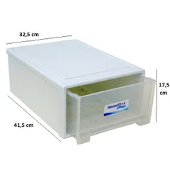 Hộp ngăn kéo đa năng Homestar Size S - Giữ gìn giày dép và đồ đạc gọn gàng bằng nhựa PP cao cấp, thiết kế sang trọng trắng tinh tế