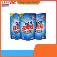 Bột Tẩy Vết Bẩn Quần Áo Oxygen Sandokkaebi Hàn Quốc 400g - Combo 3 Gói An Toàn Cho Trẻ Sơ Sinh, Hiệu Quả Tẩy Trắng Và Khử Khuẩn