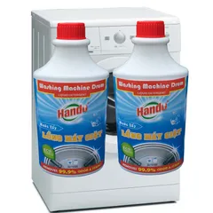 Bộ 2 chai tẩy vệ sinh lồng máy giặt Hando - Sản phẩm chuyên dụng cho lồng đứng và ngang, loại bỏ nấm mốc 99.9% và mang lại hương thơm dễ chịu
