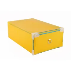 Bộ 5 hộp đựng giày trong suốt viền kim loại - Giải pháp lưu trữ giày tiện lợi, sắc màu sống động, bảo quản giày sạch sẽ và ngăn nắp