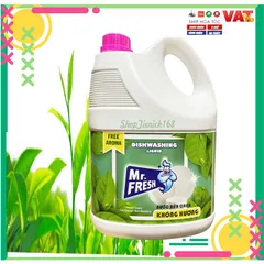 Nước Rửa Chén Mr.Fresh 3.8L Hương Cám Gạo - Đánh Bay Dầu Mỡ, Dịu Nhẹ Da Tay, An Toàn Cho Gia Đình